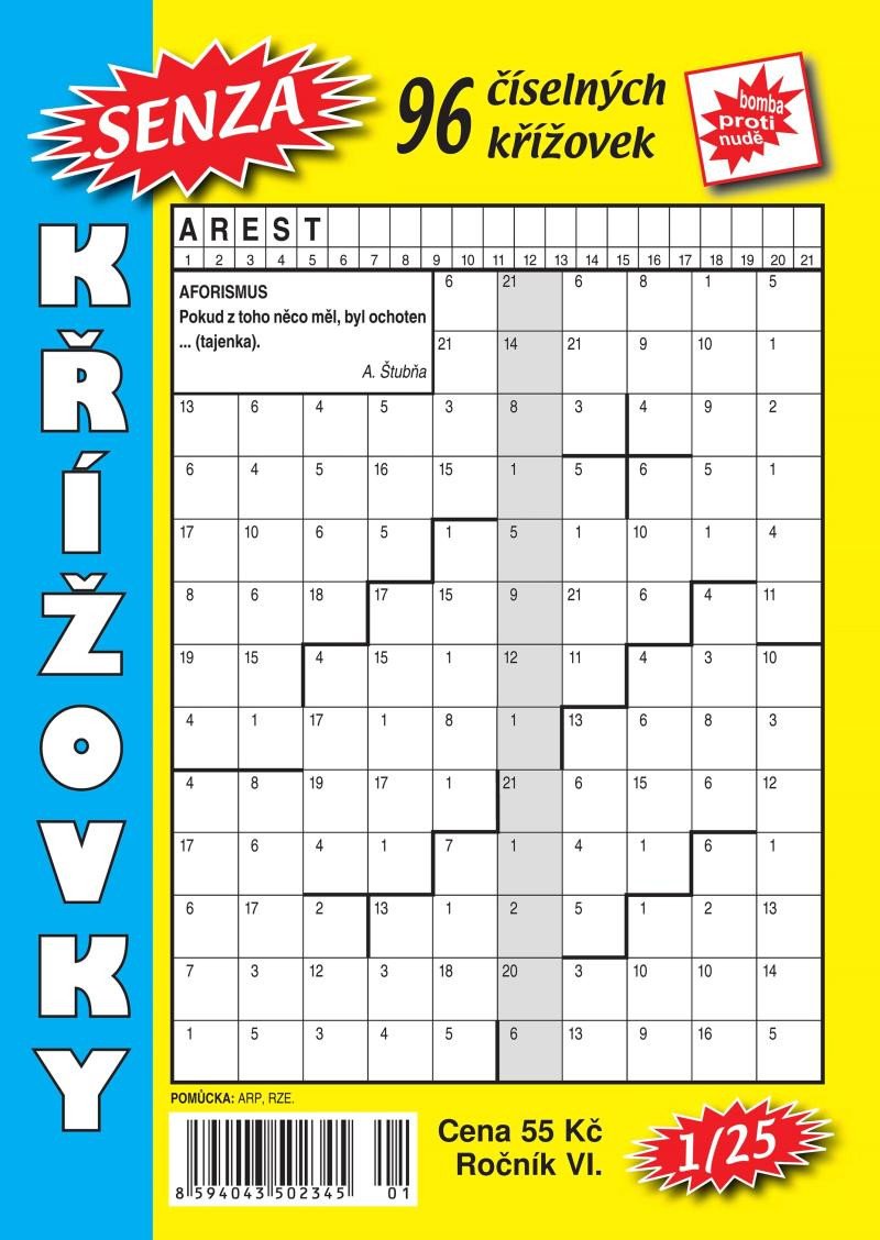 SENZA ČÍSELNÉ KŘÍŽOVKY 1/2025