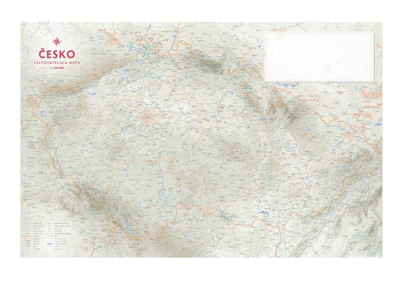 ČESKO - CESTOVATELSKÁ MAPA NA DESCE