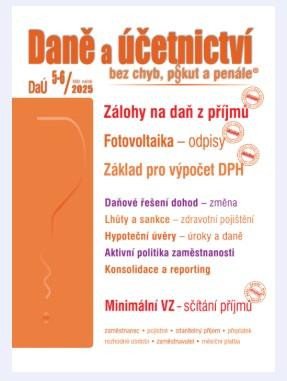 DAÚ 05-06/2025 ZÁLOHY NA DAŇ Z PŘÍJMU. FOTOVOLTAIKA