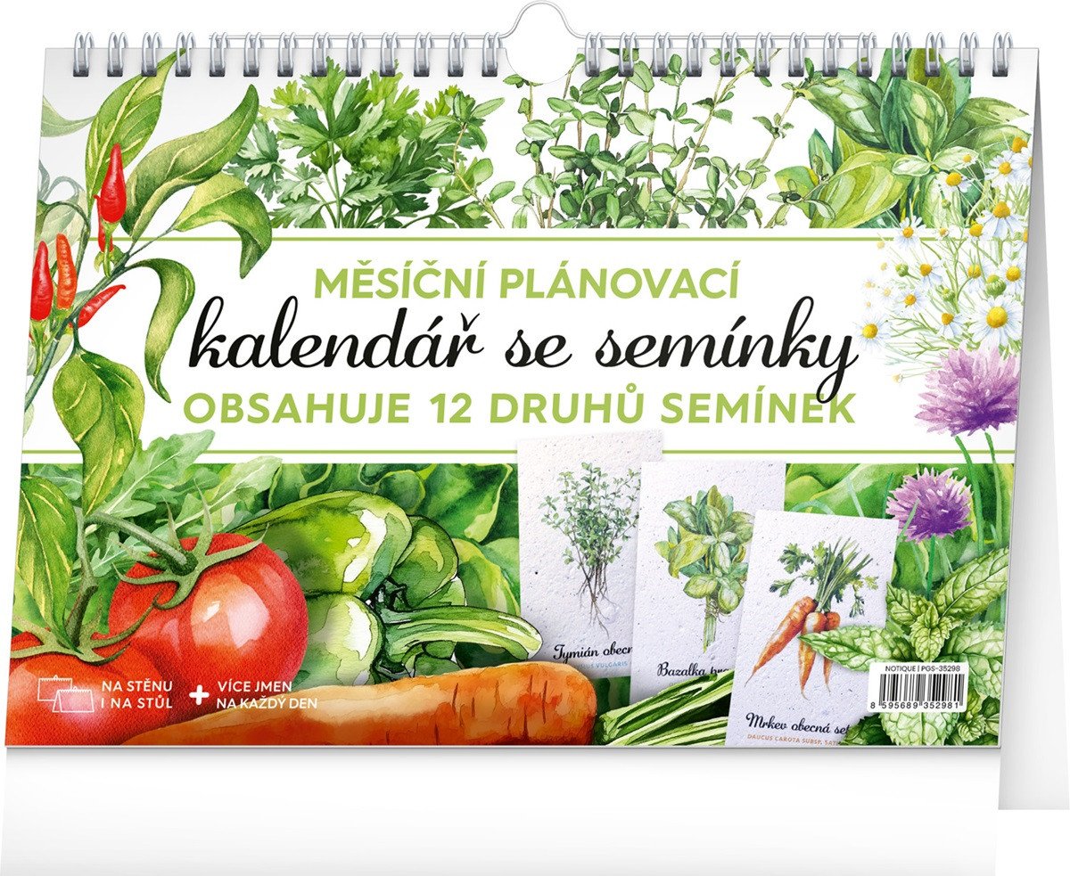 Obálka knihy MĚSÍČNÍ PLÁNOVACÍ KALENDÁŘ 2026 SE SEMÍNKY od autora <br>