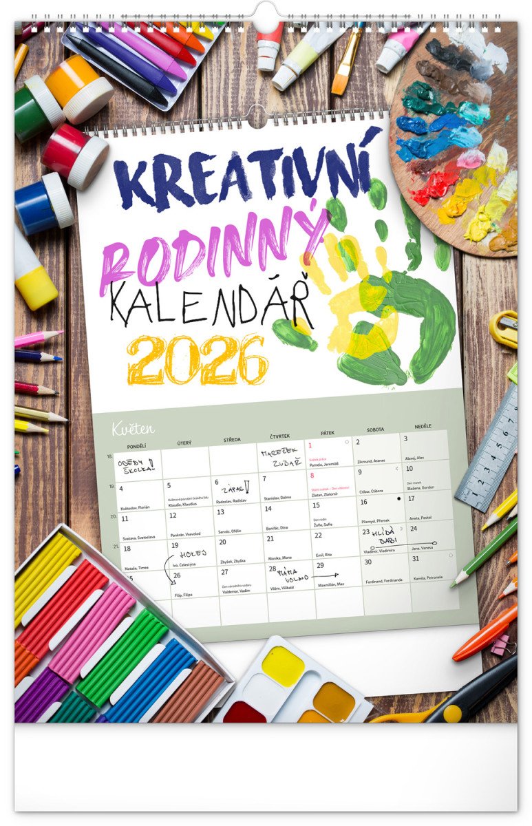 Obálka knihy KREATIVNÍ RODINNÝ KALENDÁŘ 2026 NÁSTĚNNÝ od autora <br>