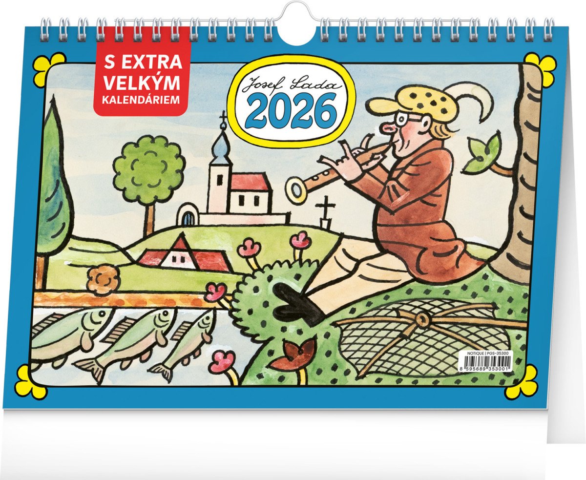 2026 JOSEF LADA STOLNÍ S EXTRA VELKÝM KALENDÁRIEM