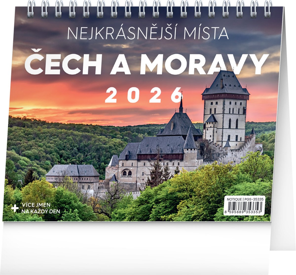NEJKRÁSNĚJŠÍ MÍSTA ČECH A MORAVY 2026 KALENDÁŘ STOLNÍ