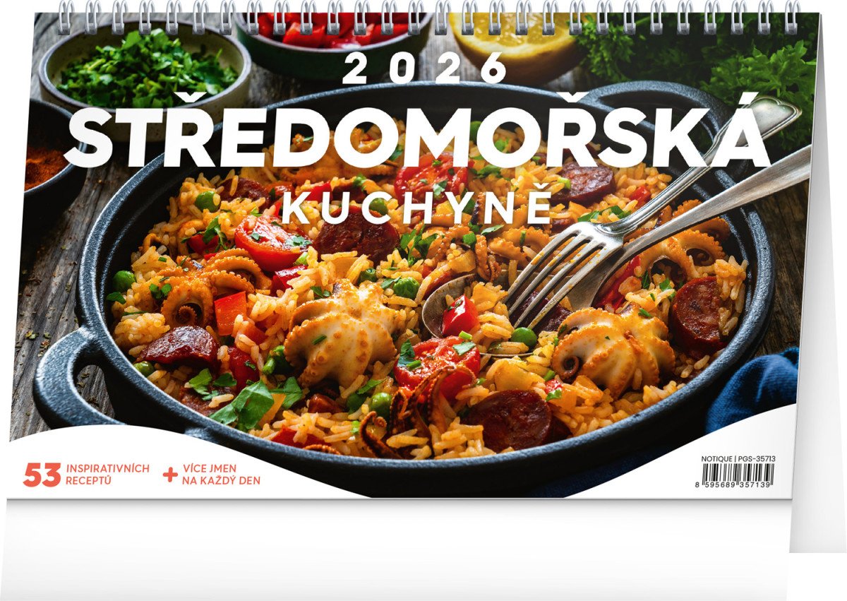 STOLNÍ KALENDÁŘ 2026 STŘEDOMOŘSKÁ KUCHYNĚ