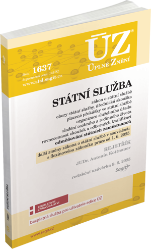 Obálka knihy ÚZ 1637 STÁTNÍ SLUŽBA 1.6.2025 od autora <br>