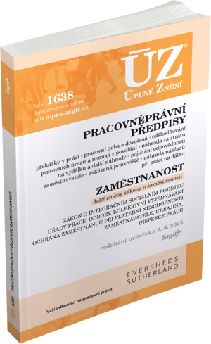 ÚZ 1638 PRACOVNĚPRÁVNÍ PŘEDPISY K 9/6/25