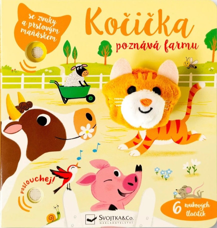 KOČIČKA POZNÁVÁ FARMU LEPO SE ZVUKY A PRSTOVÝM MAŇÁSKEM