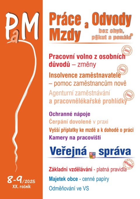 PAM 08-09/2025 PRACOVNÍ VOLNO Z OSOBNÍCH DŮVODŮ. VEŘEJNÁ SPR