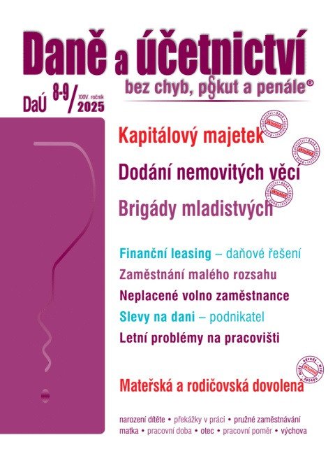 DAÚ 08-09/2025 KAPITÁLOVÝ MAJETEK. DODÁNÍ NEMOVITÝCH VĚCÍ