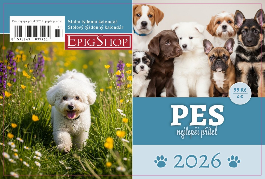 KALENDÁŘ 2026 PES NEJLEPŠÍ PŘÍTEL