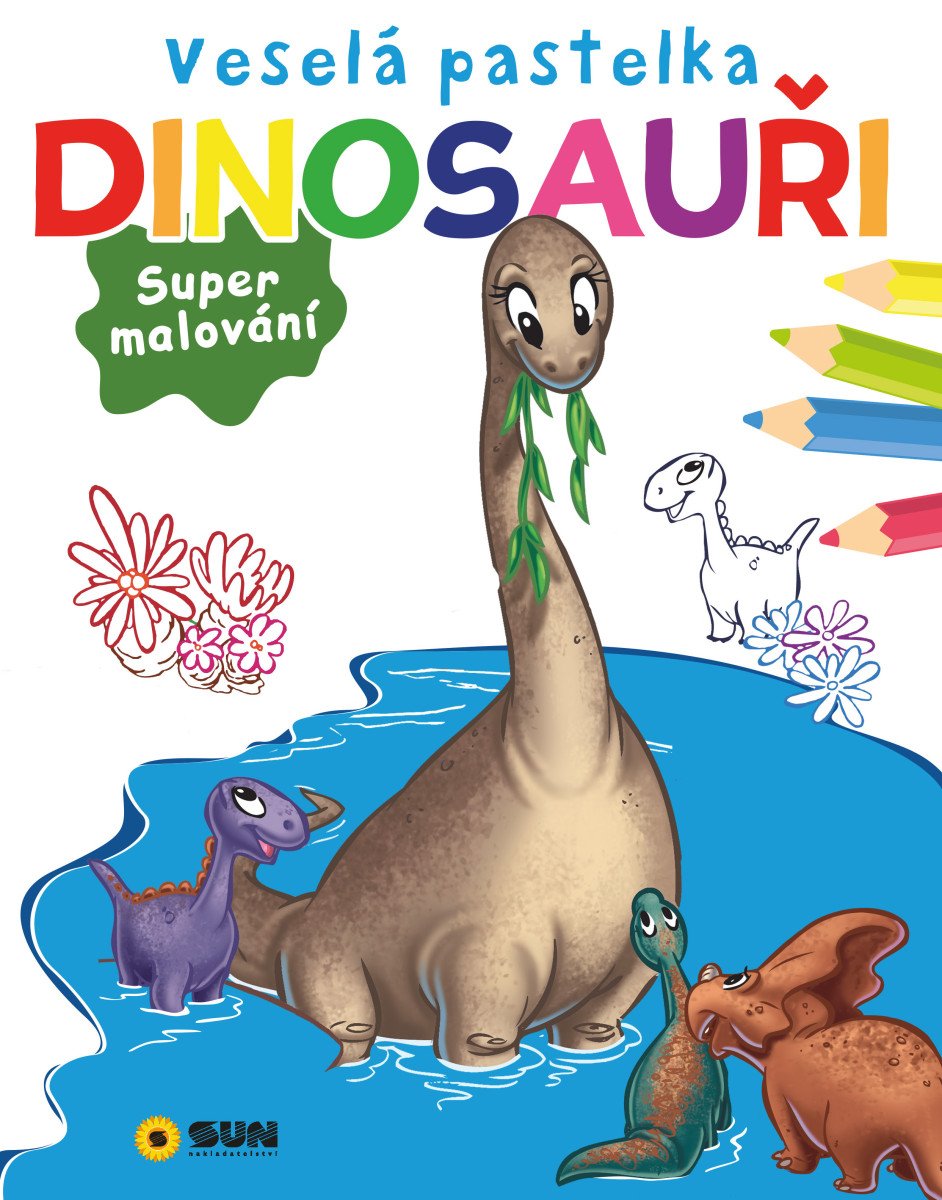 Obálka knihy VESELÁ PASTELKA - DINOSAUŘI SUPER MALOVÁNÍ od autora <br>
