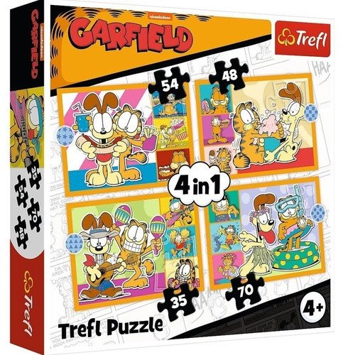 PUZZLE GARFIELD MILUJE LASAGNE 4V1 (35,4