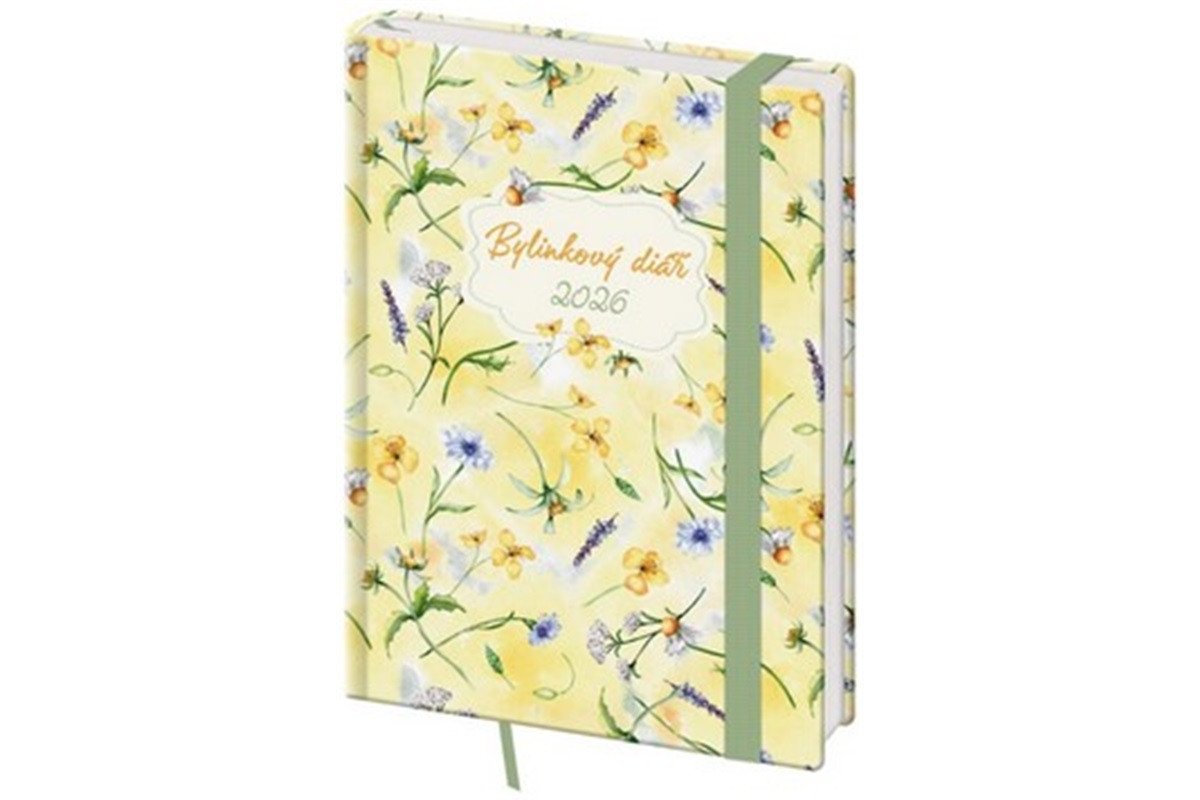 DIÁŘ 2026 TÝDENNÍ B6 BYLINKOVÝ HERBS S GUMIČKOU