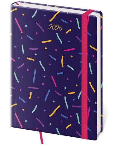 DIÁŘ 2026 TÝDENNÍ A5 VARIO SPRINKLES S GUMIČKOU