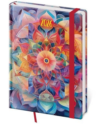 DIÁŘ 2026 DENNÍ A5 VARIO KALEIDOSCOPE S GUMIČKOU