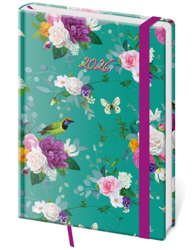 DIÁŘ 2026 DENNÍ A5 VARIO ROMANCE S GUMIČKOU