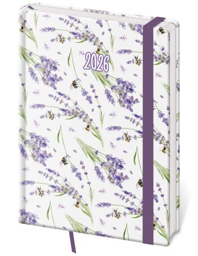 DIÁŘ 2026 DENNÍ A5 VARIO LAVENDER S GUMIČKOU