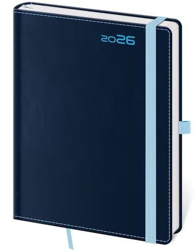 DIÁŘ 2026 TÝDENNÍ A5 DOUBLE BLUE S POUTKEM