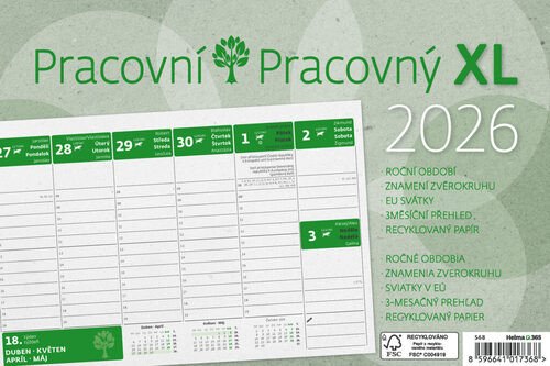 STOLNÍ KALENDÁŘ 2026 PRACOVNÍ XL