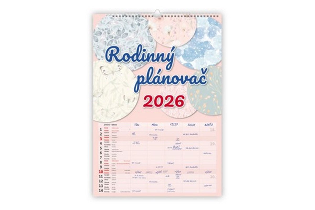 2026 RODINNÝ PLÁNOVAČ NÁSTĚNNÝ