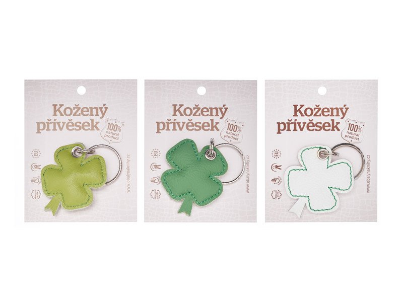 Obálka knihy KOŽENÝ PŘÍVĚŠEK ČTYŘLÍSTEK (KLÍČENKA) od autora <br>