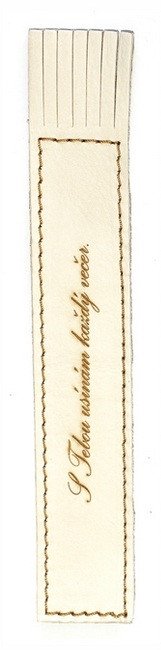 Obálka knihy KOŽENÁ ZÁLOŽKA SE STŘAPCI S TEBOU USÍNÁM KAŽDÝ VEČER od autora <br>