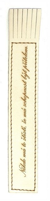 Obálka knihy KOŽENÁ ZÁLOŽKA SE STŘAPCI NĚKDO MÁ TO ŠTĚSTÍ, ŽE MÁ SCHOPNOS od autora <br>