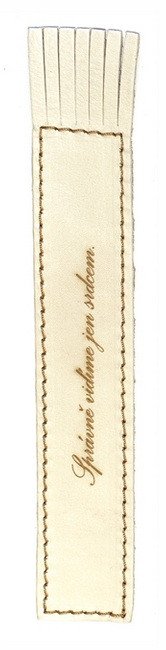 Obálka knihy KOŽENÁ ZÁLOŽKA SE STŘAPCI SPRÁVNĚ VIDÍME JEN SRDCEM od autora <br>