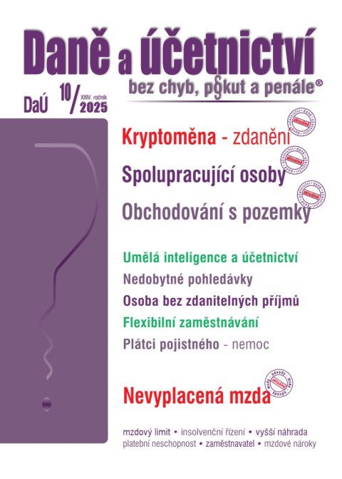 DAÚ 10/2025 KRYPTOMĚNA, NEVYPLACENÁ MZDA