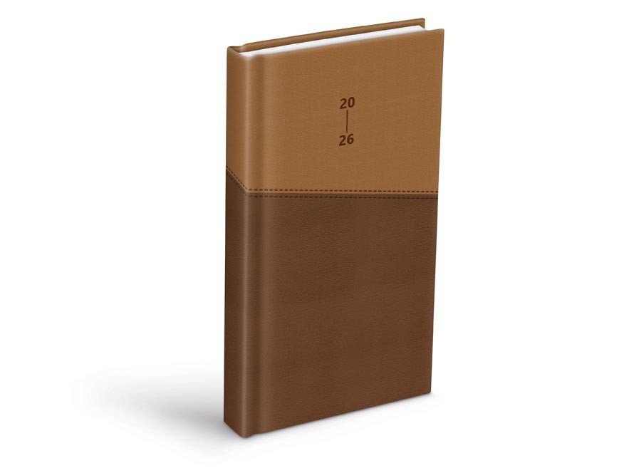 DIÁŘ 2026 DENNÍ D802 PU DARK BROWN BEIGE 90X170MM
