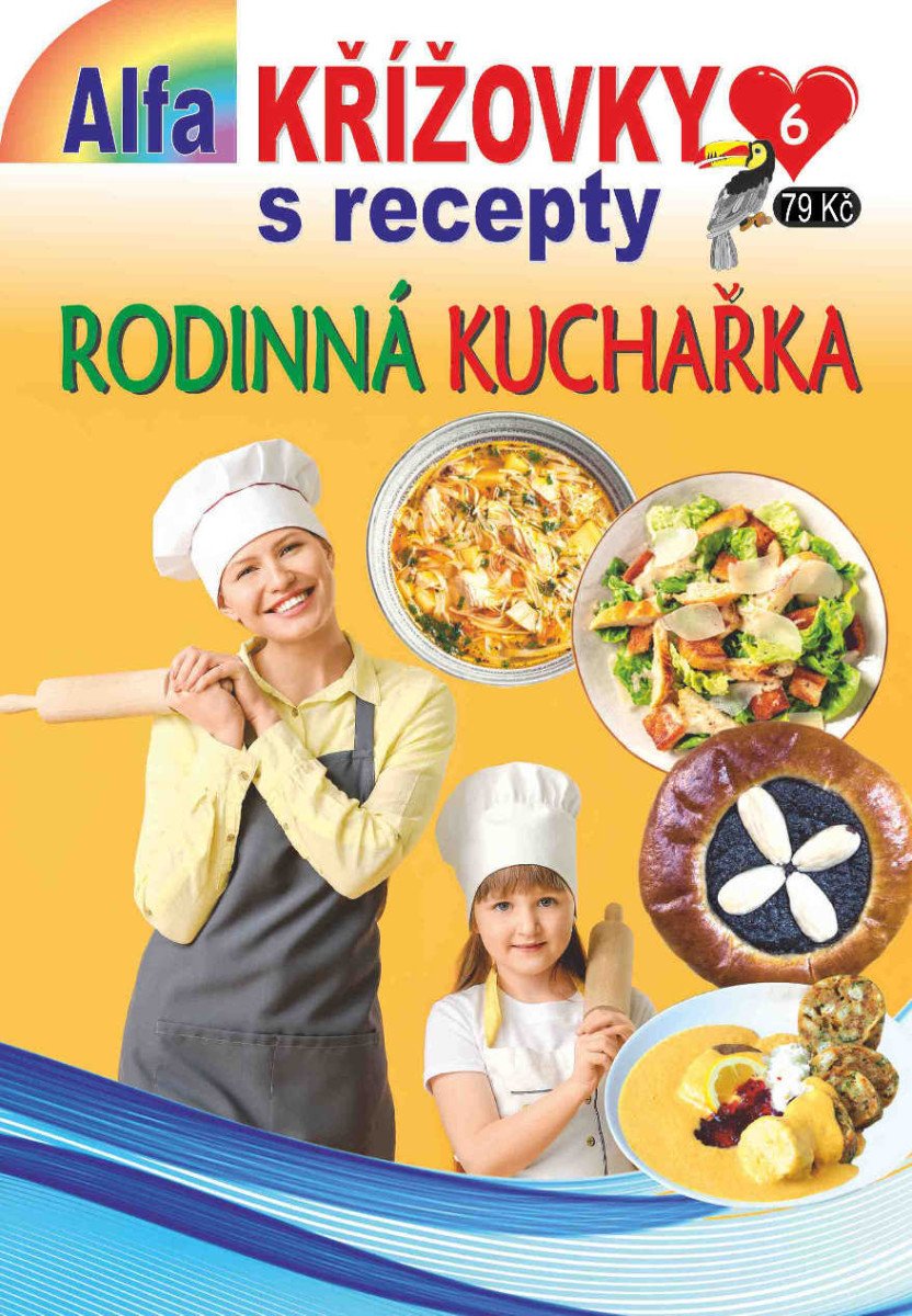 Obálka knihy KŘÍŽOVKY S RECEPTY 6/2025 - RODINNÁ KUCHUŘKA od autora <br>