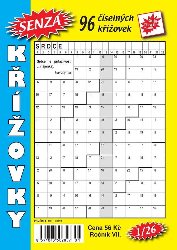 Obálka knihy SENZA ČÍSELNÉ KŘÍŽOVKY 1/2026 od autora <br>