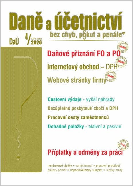 DAÚ 04/2026 DAŇOVÉ PŘIZNÁNÍ FO A PO. INTERNETOVÝ OBCHOD