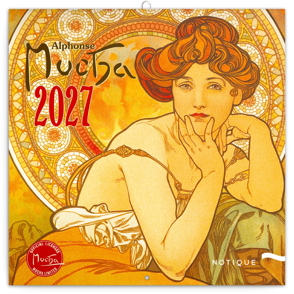 2027 ALFONS MUCHA NÁSTĚNNÝ POZNÁMKOVÝ MALÝ