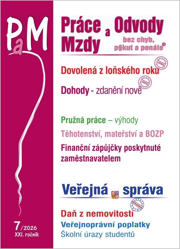 PAM 07/2026 DOVOLENÁ Z LOŇSKÉHO ROKU. DOHODY-ZDANĚNÍ NOVĚ