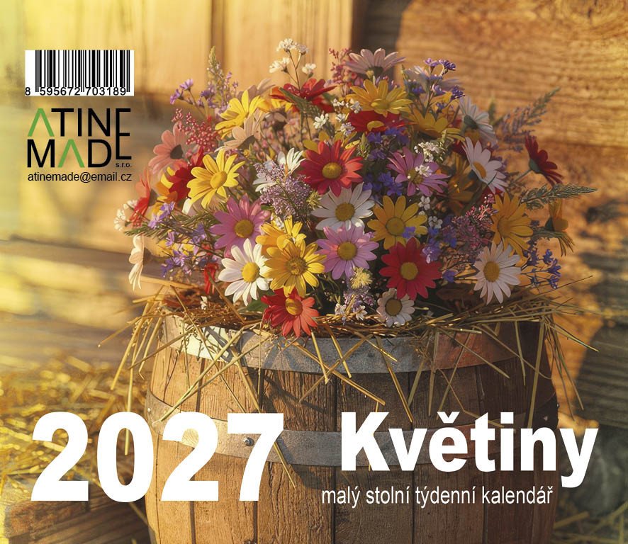 KALENDÁŘ 2027 KVĚTINY, MALÝ STOLNÍ, TÝDE