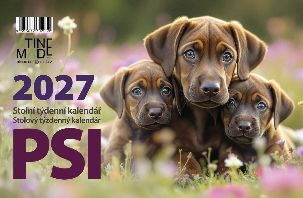 KALENDÁŘ 2027 PSI, STOLNÍ, TÝDENNÍ
