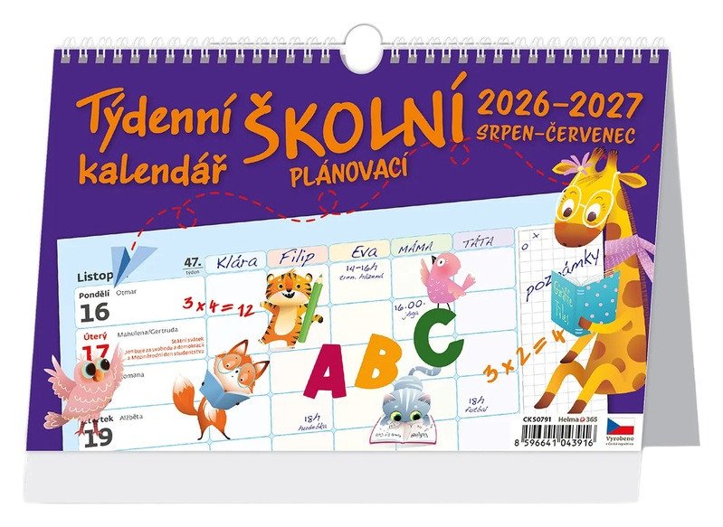 Obálka knihy TÝDENNÍ ŠKOLNÍ STOLNÍ KALENDÁŘ 2026/27 od autora <br>