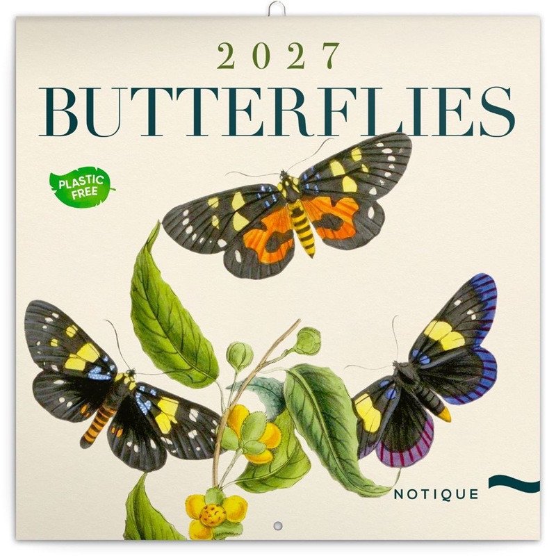 Obálka knihy KALENDÁŘ 2027 POZNÁMKOVÝ, ČTVEREC - MOTÝLI od autora <br>