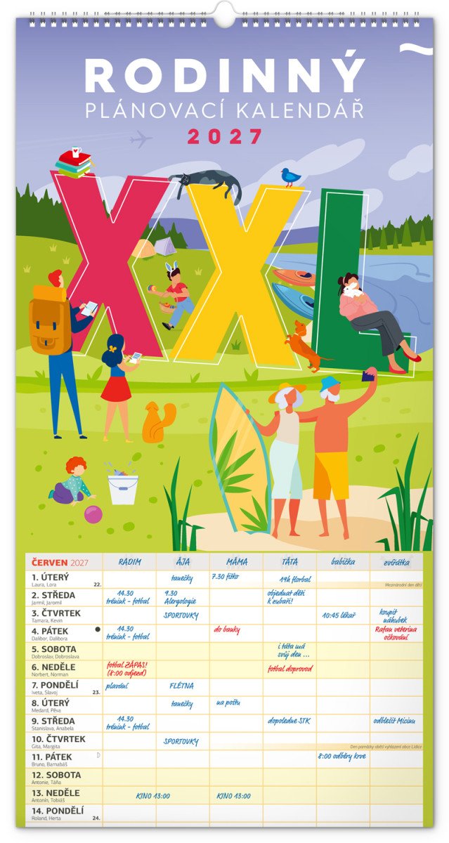KALENDÁŘ 2027 RODINNÝ, PLÁNOVACÍ XXL