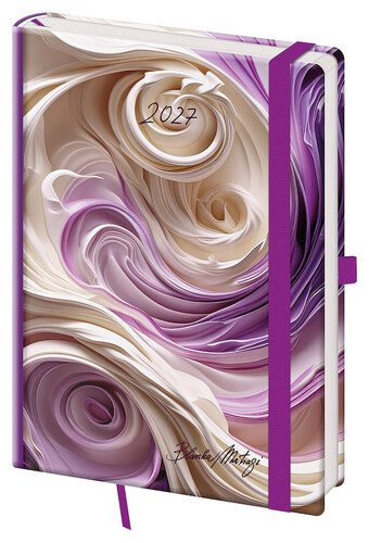 2027 DIÁŘ VARIO MATRAGI VIOLET TÝDENNÍ A5 S GUMIČKOU