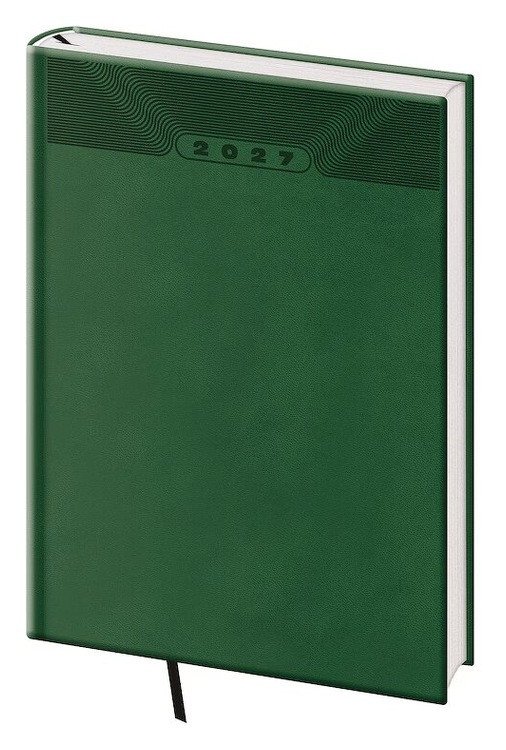 Obálka knihy DIÁŘ 2027 DENNÍ A5 PRINT CLASSIC ZELENÁ od autora <br>