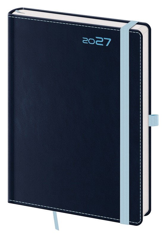 Obálka knihy DIÁŘ 2027 TÝDENNÍ A5 DOUBLE BLUE od autora <br>