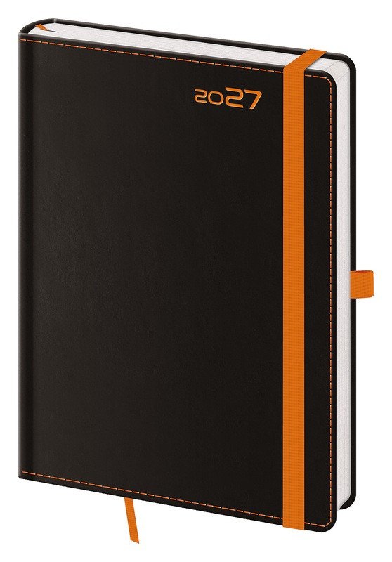 Obálka knihy DIÁŘ 2027 DENNÍ A5 BLACK ORANGE od autora <br>