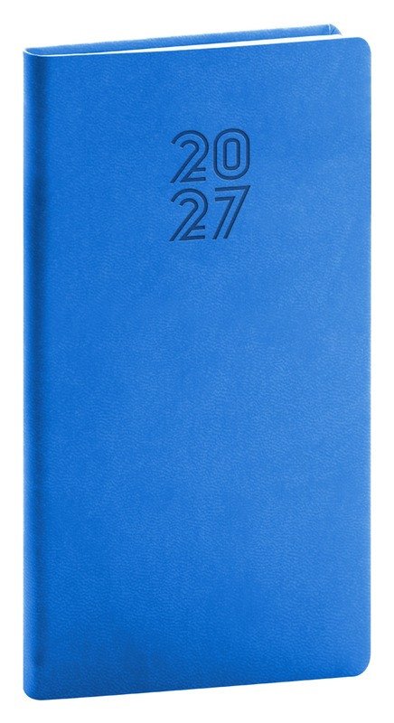DIÁŘ 2027 KAPESNÍ APRINT MODRÝ