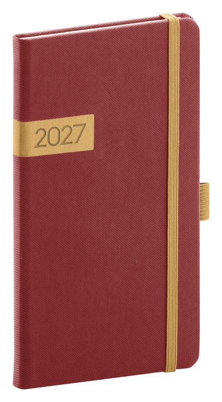 Obálka knihy DIÁŘ 2027: TWILL - BORDÓ, KAPESNÍ (9X15,5) od autora <br>