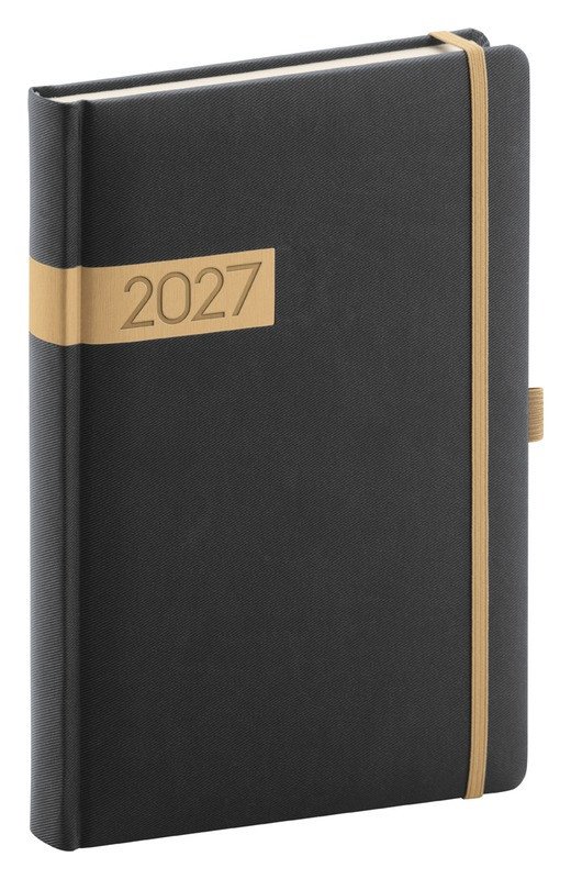 DIÁŘ 2027 DENNÍ TWILL ČERNOZLATÝ