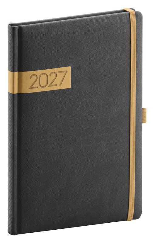 DIÁŘ 2027 TÝDENNÍ TWILL ČERNOZLATÝ