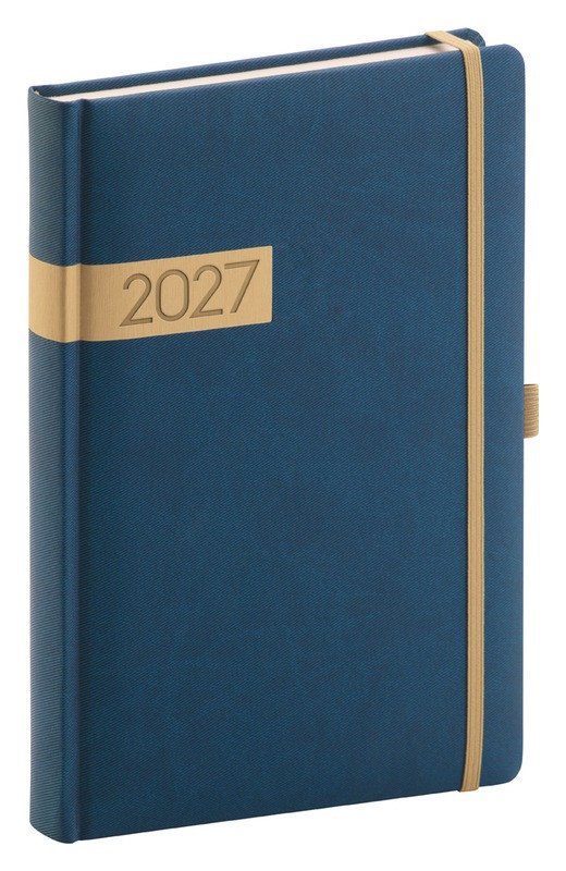 DIÁŘ 2027 DENNÍ TWILL MODROZLATÝ