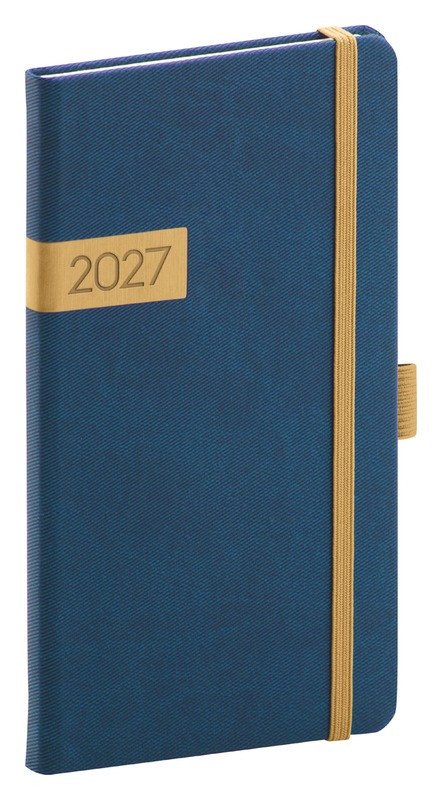 DIÁŘ 2027: TWILL - MODRO-ZLATÝ, KAPESNÍ